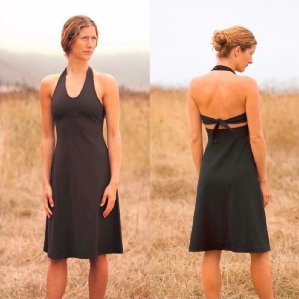 Patagonia Morning Glory Halter Dress in Black Size Medium